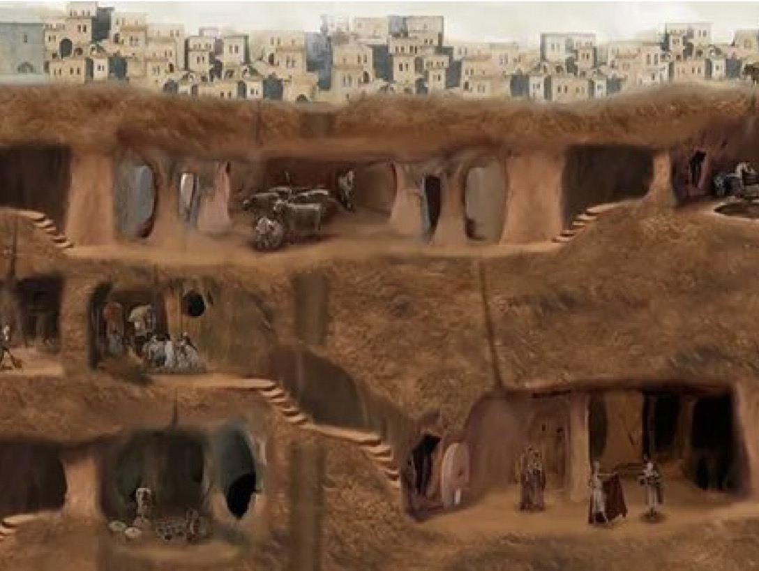 Схема части подземного города Деринкую
