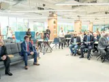 Константин Михайлик и Павел Акимов во время открытия коворкинга